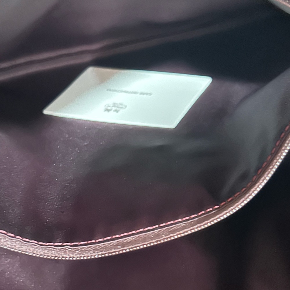 New Coach Ashley Scarf Print Purse F20113 Purple Brown Patent Leather Bag Y2K - Picture 13 of 15
